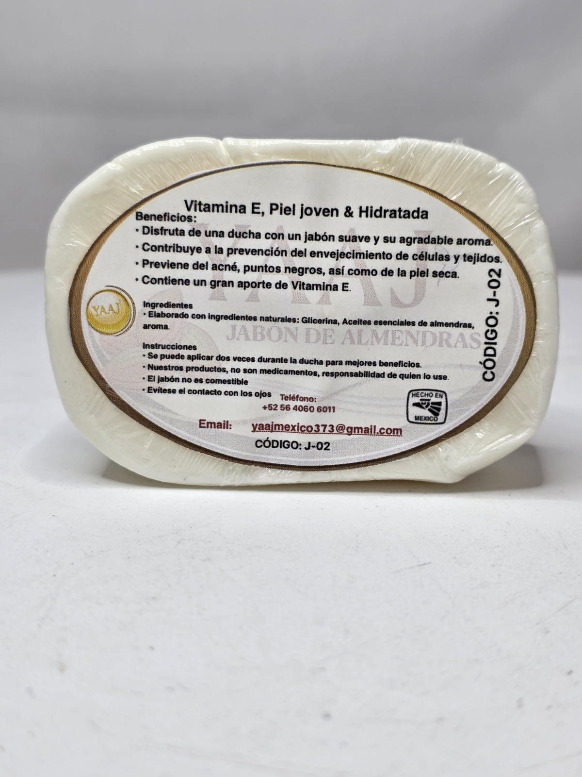 Artisanal Soap Bar Almond Butter, 100% Natural Ingredients, Essential Oils YAAJ