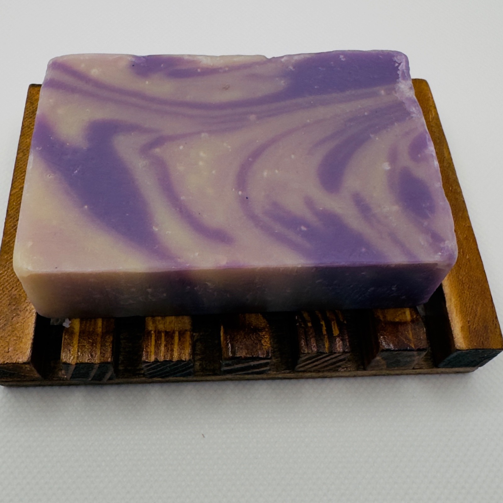 Handmade Midnight Amber Falls Soap Bar 4.8oz Purple Gold Swirl Natural coldpress