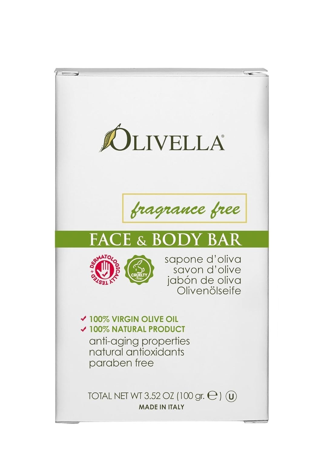 Hypoallergenic 100% Virgin Olive Oil Soap – Fragrance-Free 3.5 oz Luxury Care