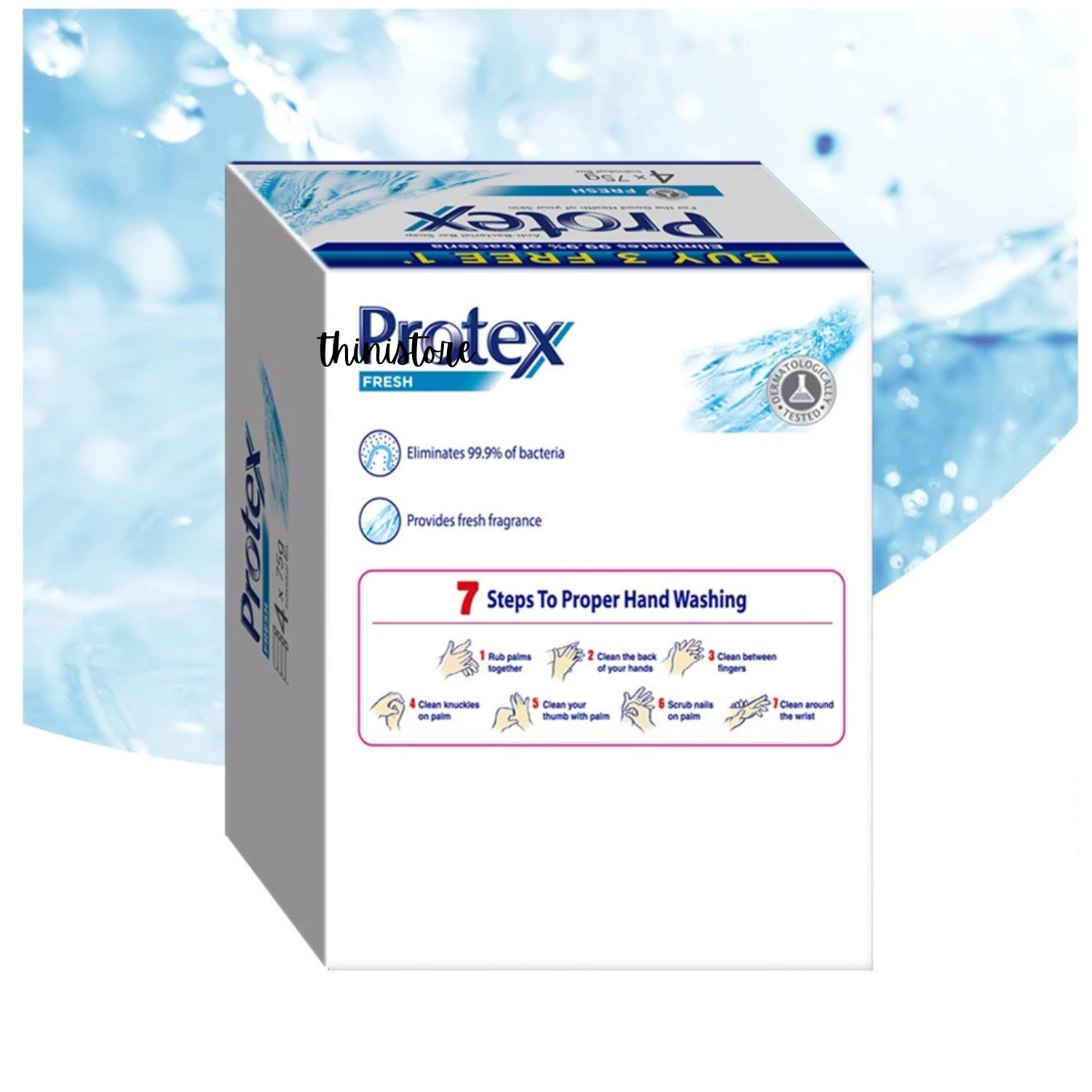 Protex Antibacterial Bar Bath Soap Daily Clean Protect Hygiene Family Use 4x75g.