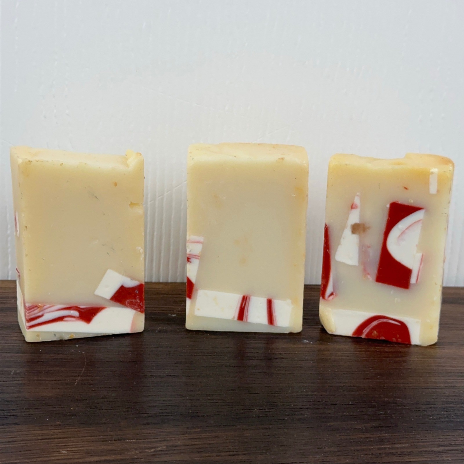 Pacha Soap Co Peppermint Candy Cane Artisan Bar Soap Set of 3 10.5oz Total