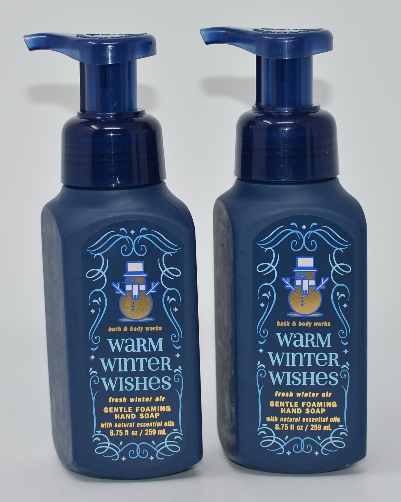 2 BATH & BODY WORKS WARM WISHES FRESH WINTER AIR GENTLE FOAMING HAND SOAP WASH