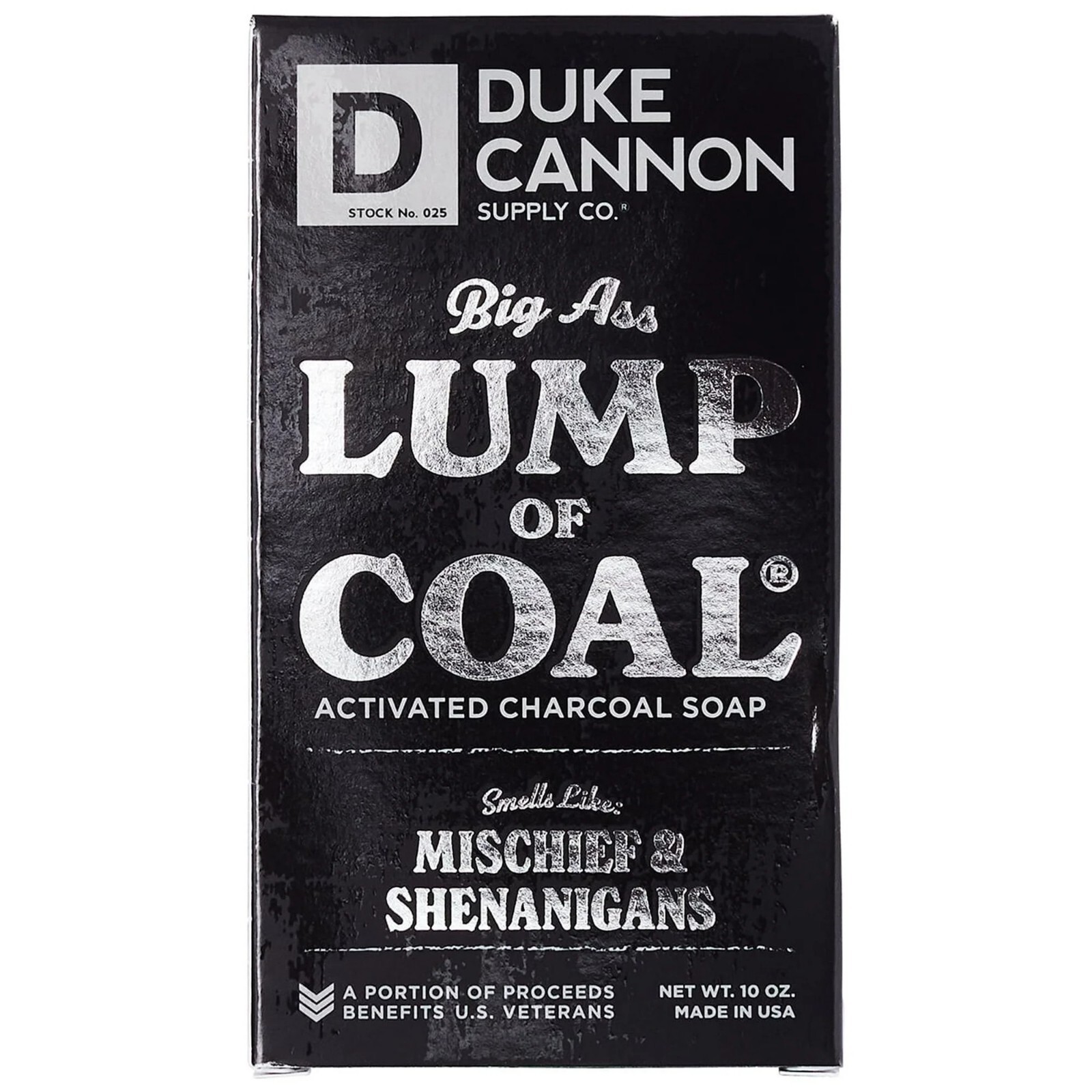 Duke Cannon Mens Big Ass 10oz Lump of Coal Bergamot & Black Pepper Brick Soap