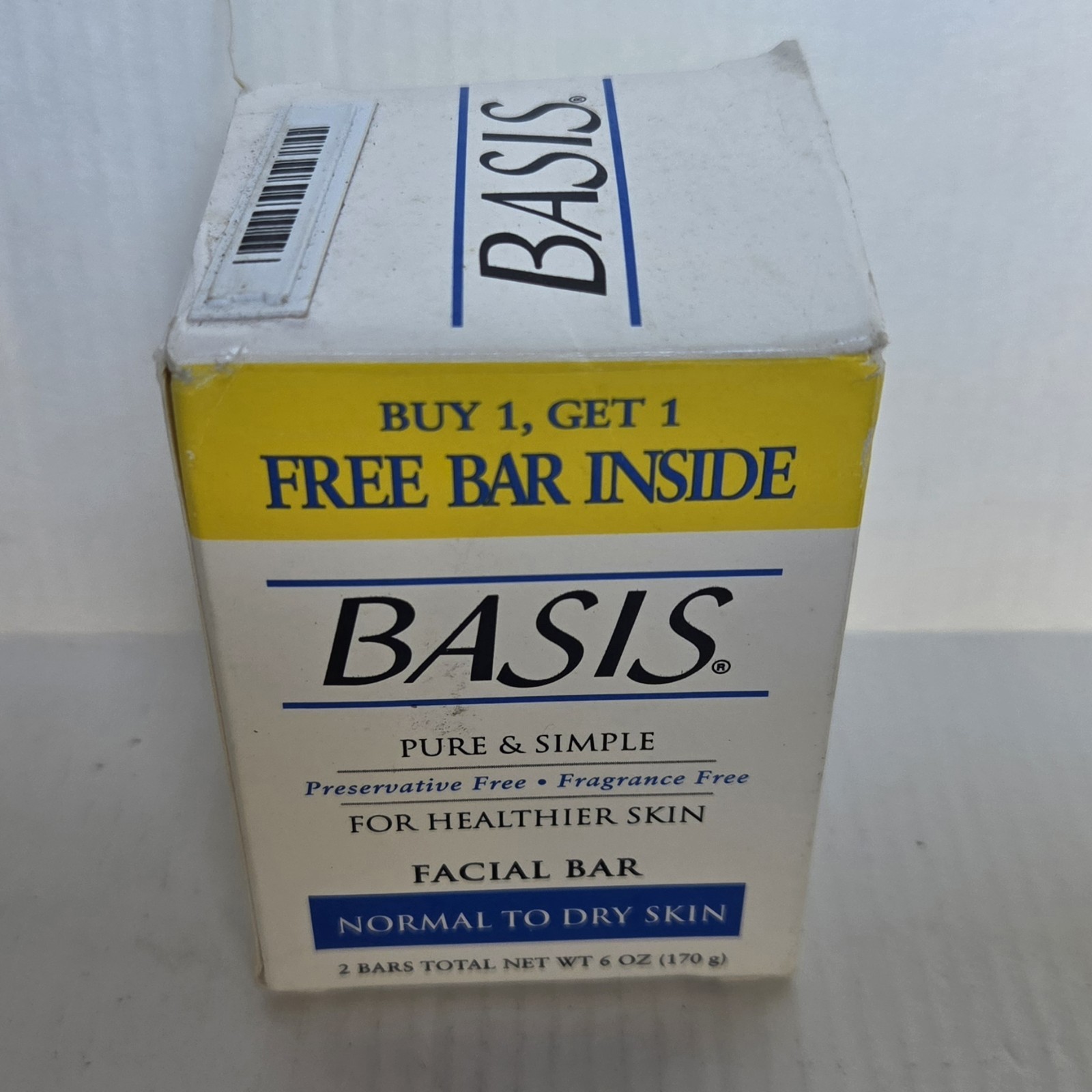 Basis Facial Bar Normal to Dry 2 Bars 6.0 Oz x2 Fragrance & Preservative Free