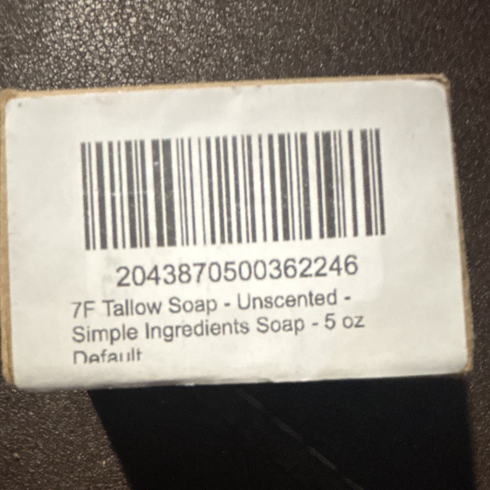 7F Tallow Unscented Soap Bar 5 oz for Sensitive Skin, Simple Ingredients