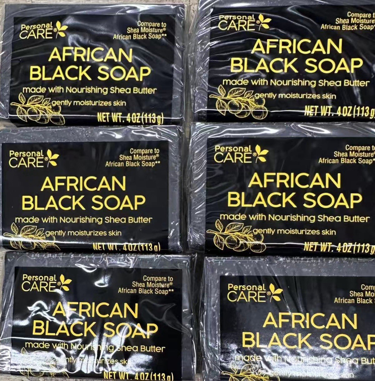 Personal Care African Black Soap with Shea Butter 4oz X 6pc Free Shipping
