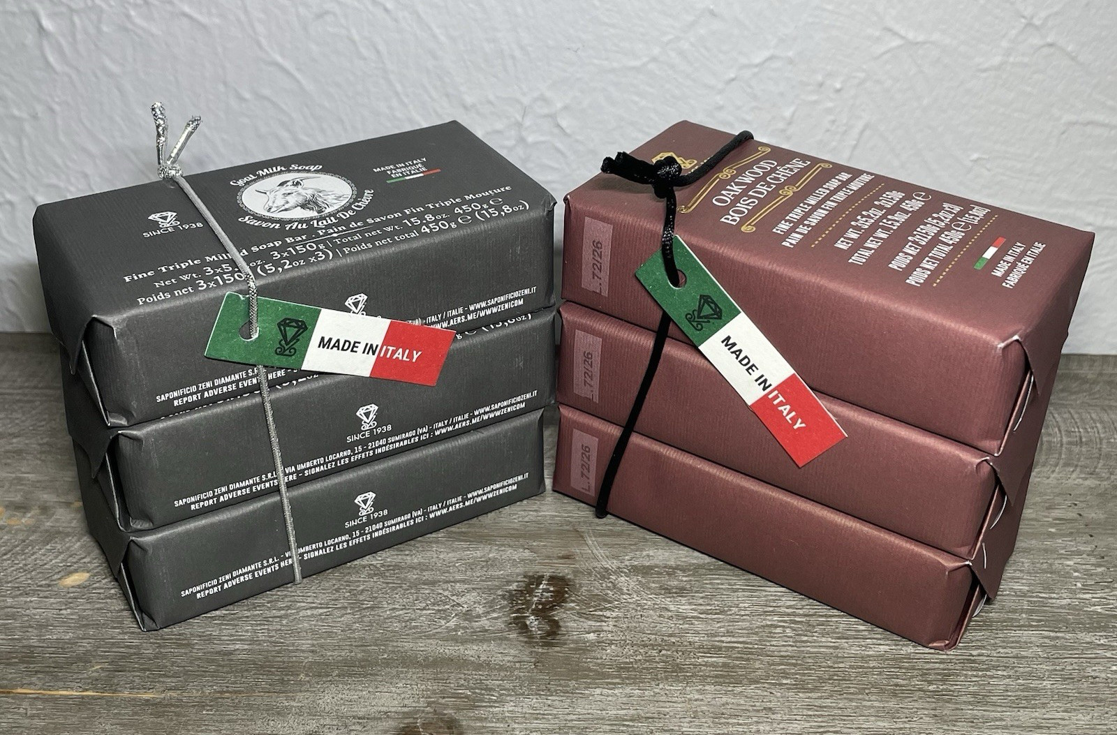 Made in Italy – 3 Bars – GOAT MILK SOAP – Each Bar is 5.2oz (150g) – Total 450g