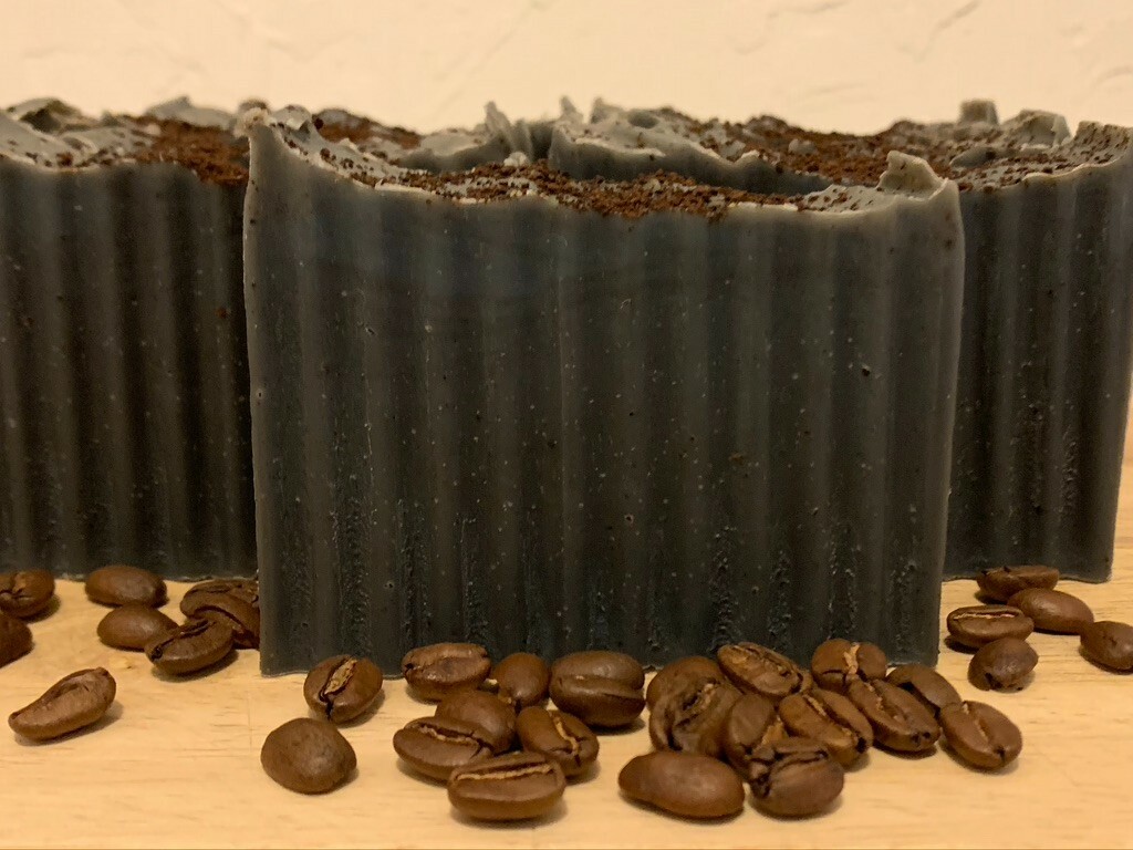 Handcrafted Trimmers/Mechanics soap with charcoal, clay, walnut hulls and coffee
