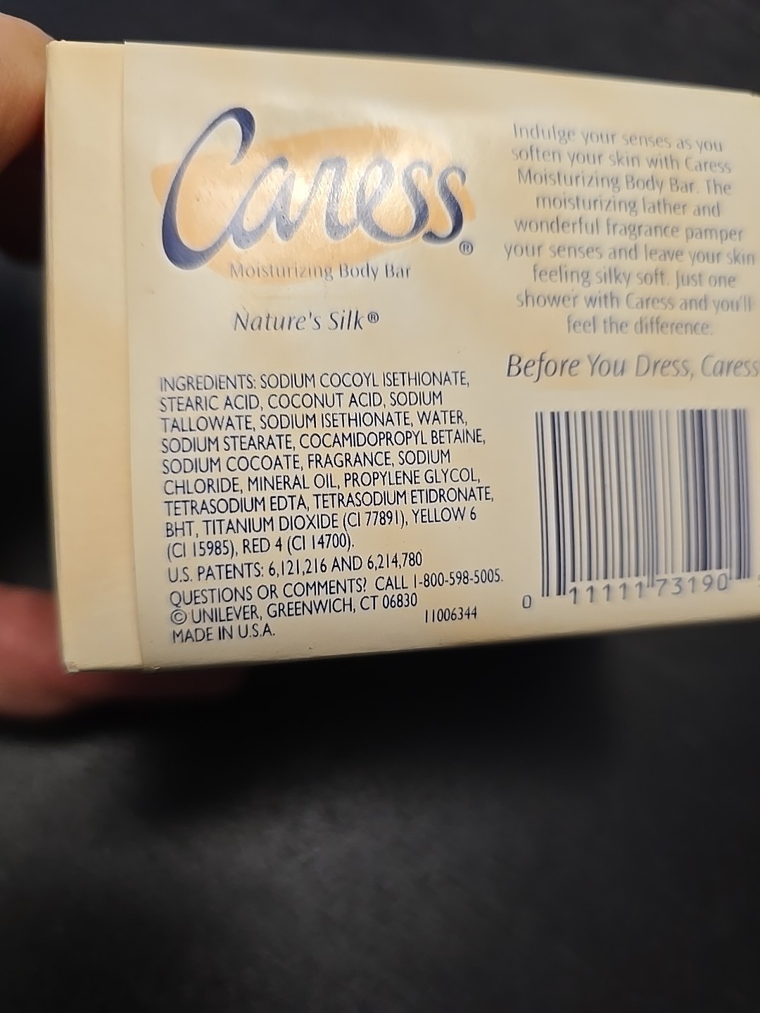 2 Pack VINTAGE 2001 Caress Moisturizing Body Bar Soap Nature’s Silk 4.75 oz each