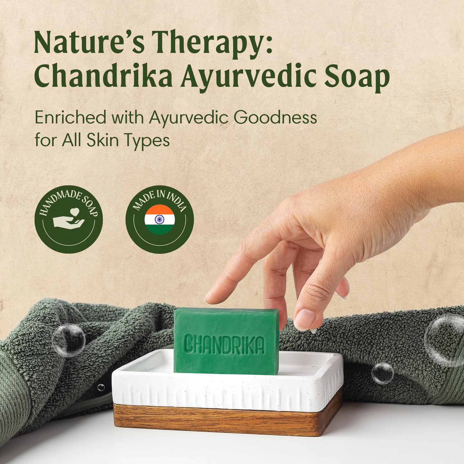 Chandrika Bath And Body Ayurvedic Bar Soap, Pack Of 10 – Direct From C