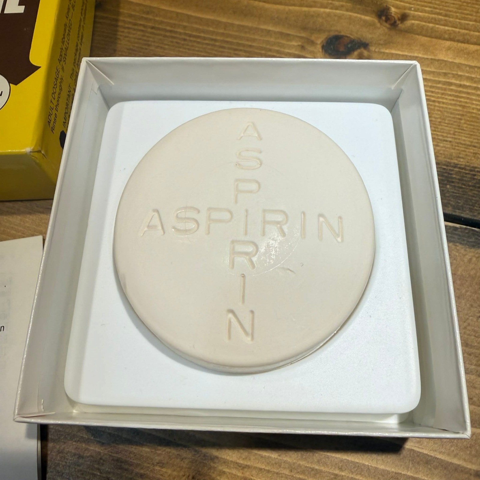 Vintage 1980s Novelty “Aspirin” Headache Soap Bar Gag Gift with Box + Paper