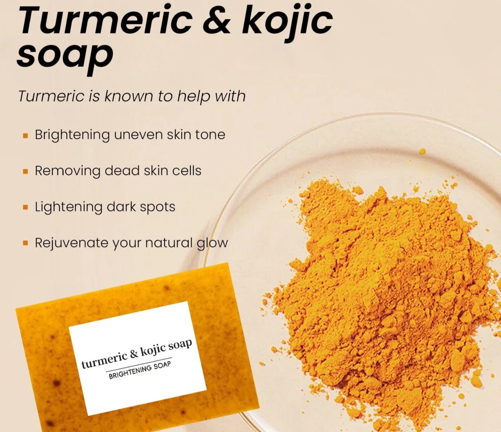 Tumeric Lemon + Kojic Acid Soap Skin Whitening Dark Spot 3.53oz