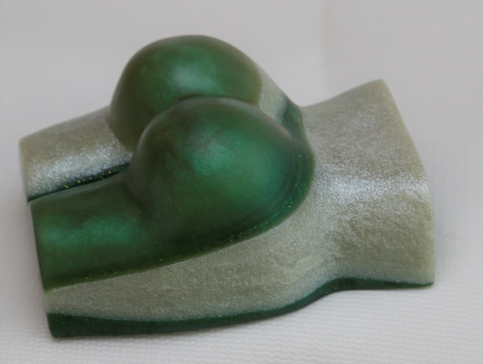 PearcASSo, sudsy butt in green & precious metals, scented w/pear, muguet, quince