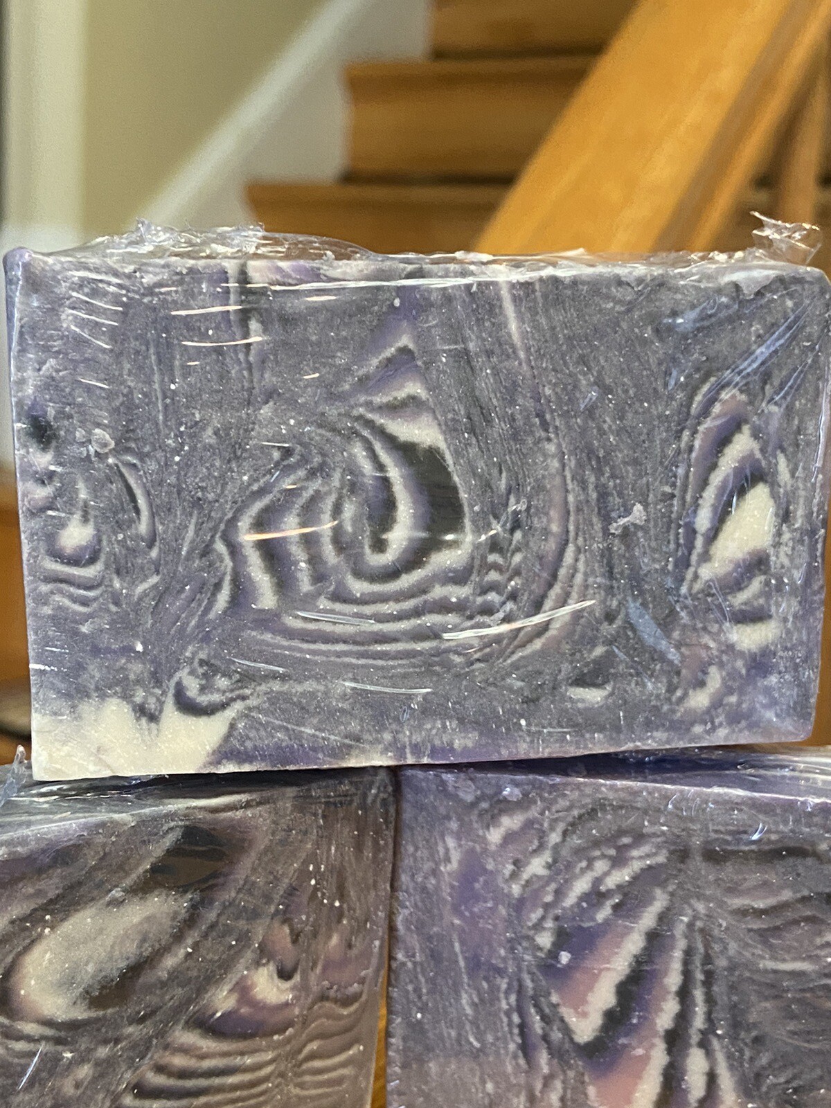 Handcrafted Swirl Soap Bar Black, White, Blue, Purple