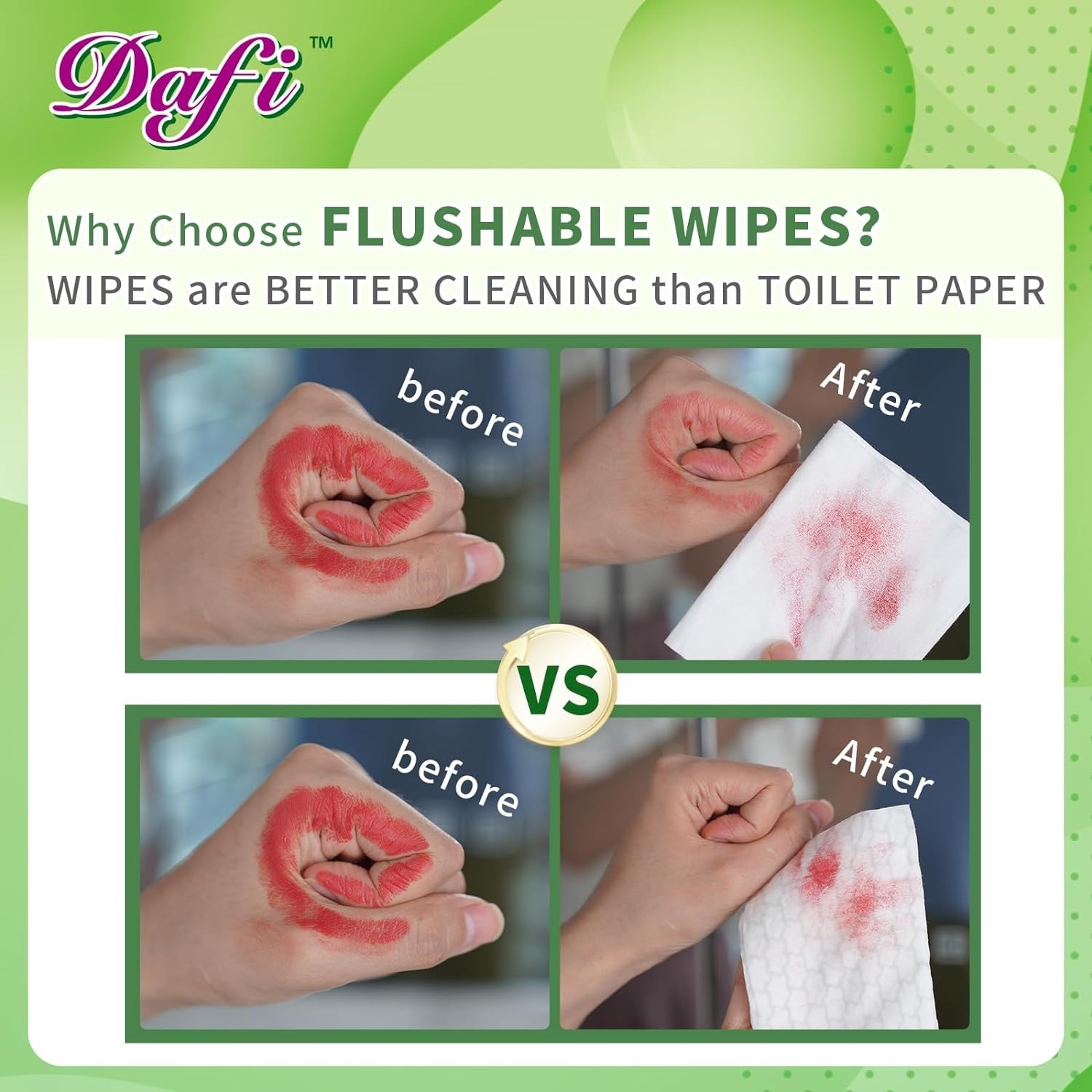 Gentle Flushable Wipes for Adults: 240 Plant Fiber Wipes, Septic Safe Pack of 3