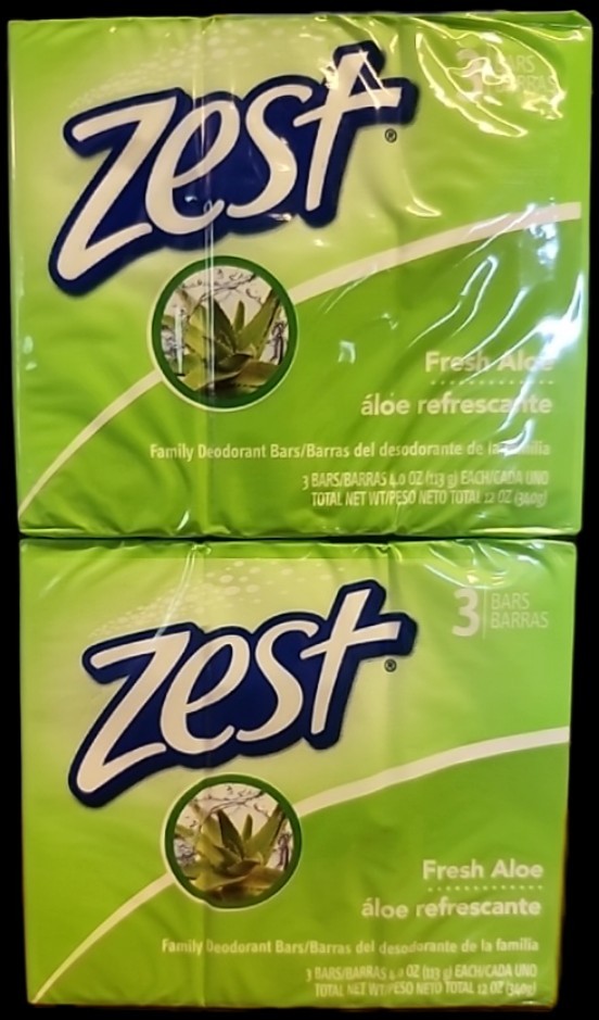 2X3 ZEST FRESH ALOE BAR SOAP FAMILY SIZE 4 OZ BARS FREE SHIPPING USA