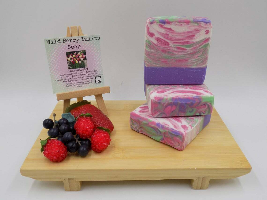 Wild Berry Tulips Soap | Floral Fruity Handmade Soap