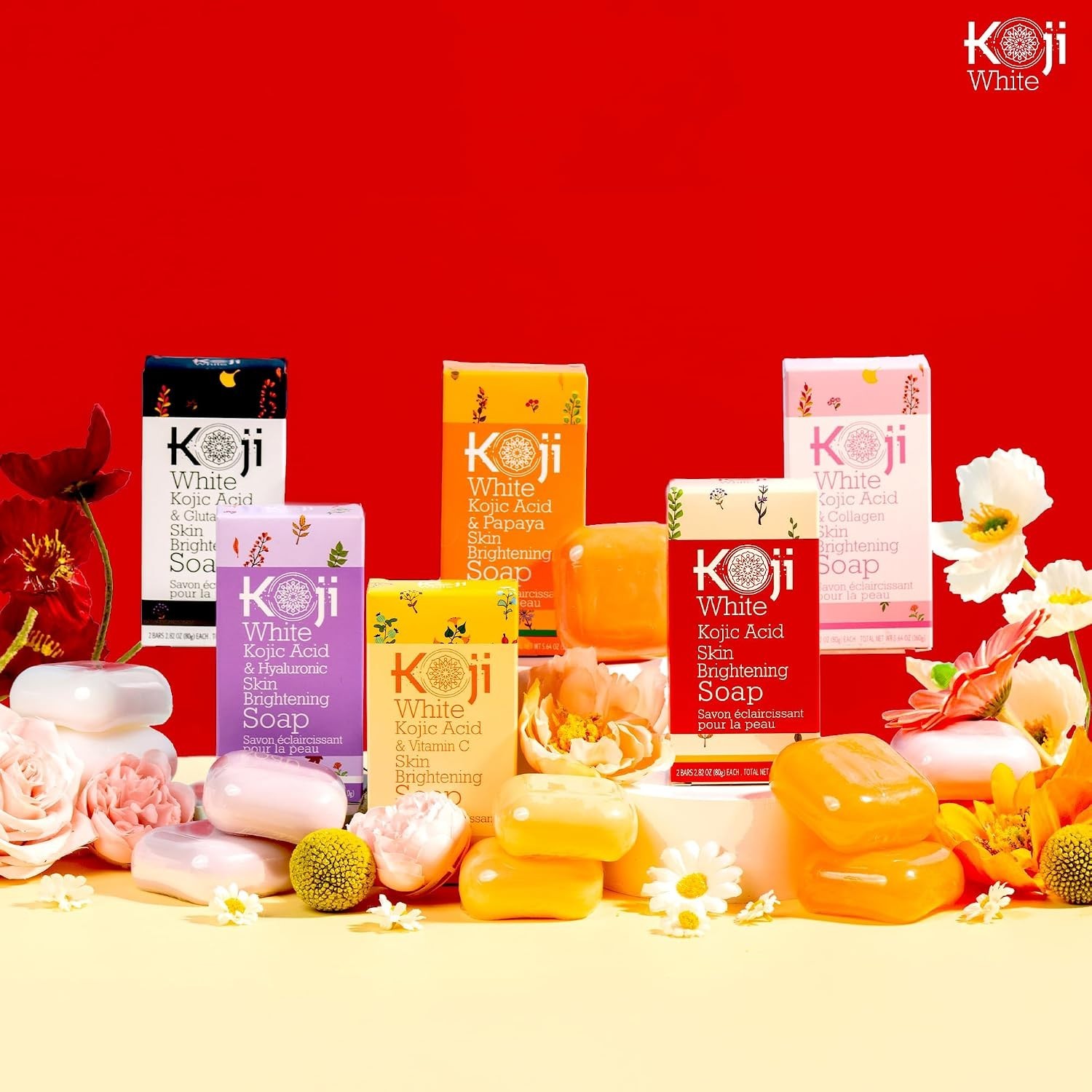 Anti-Aging Kojic Acid & Glutathione Soap – 2 Cleansing Bars, 5.64 oz Total