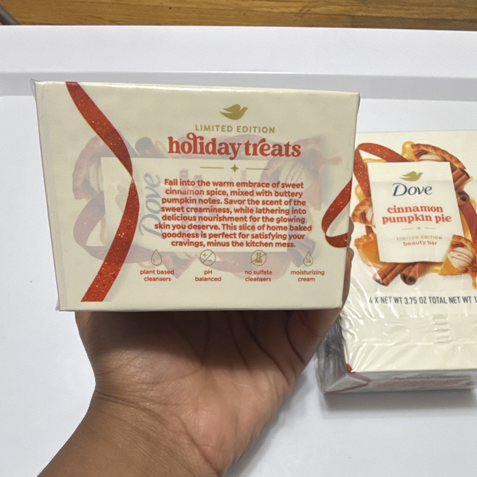 Dove Cinnamon Pumpkin Pie Beauty Bar Soap 4-Pack 3.75 oz Plant-Based