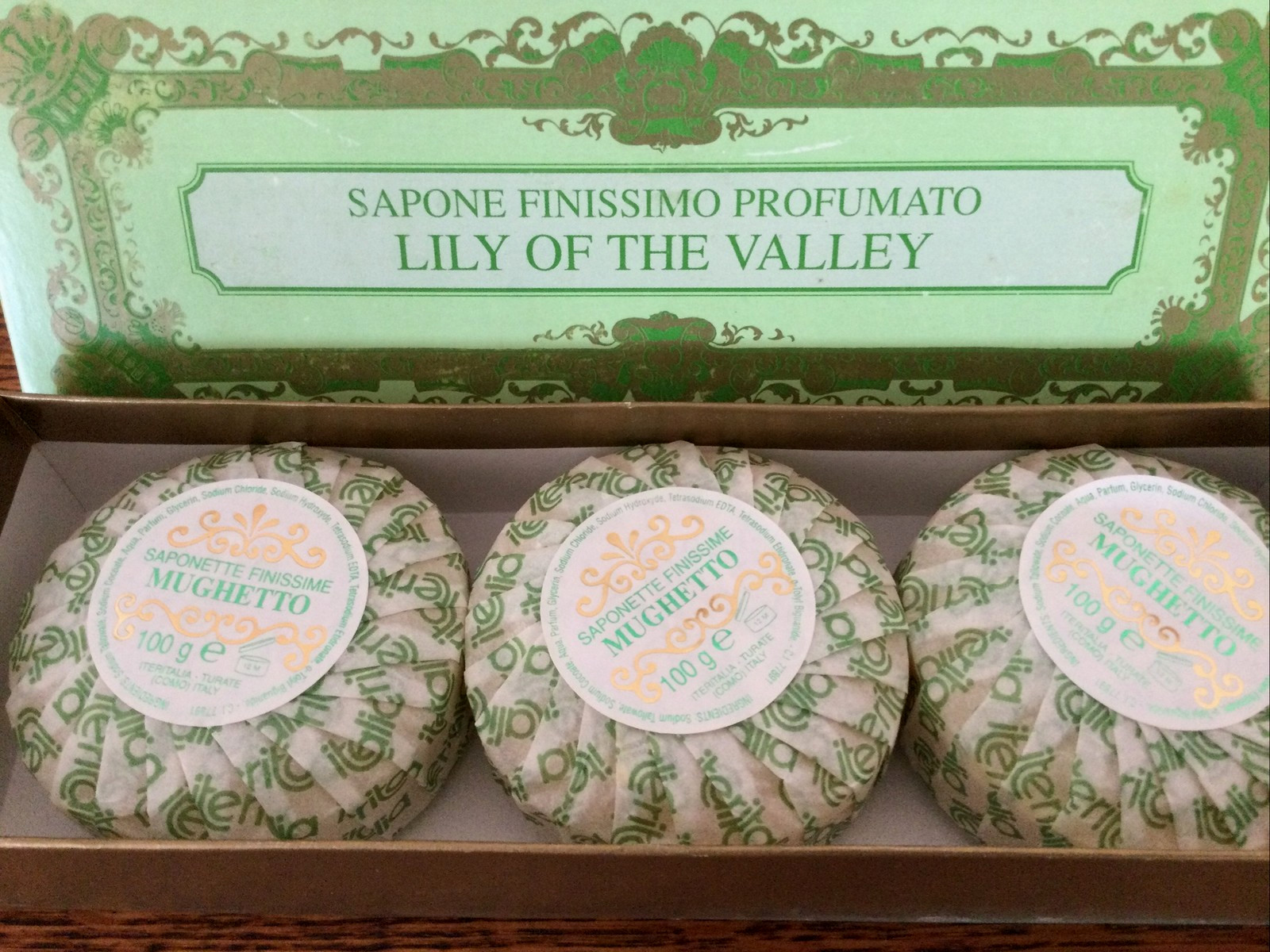 Gift Set 3 Cakes Mughetto Italian Lily of the Valley Finest Scented Soap 3X3.5oz