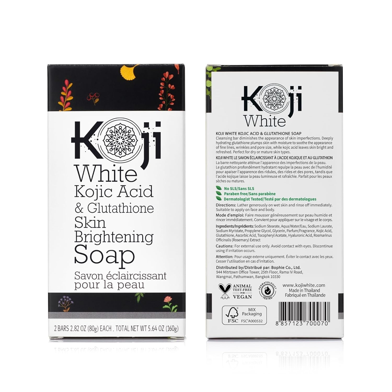 Anti-Aging Kojic Acid & Glutathione Soap – 2 Cleansing Bars, 5.64 oz Total