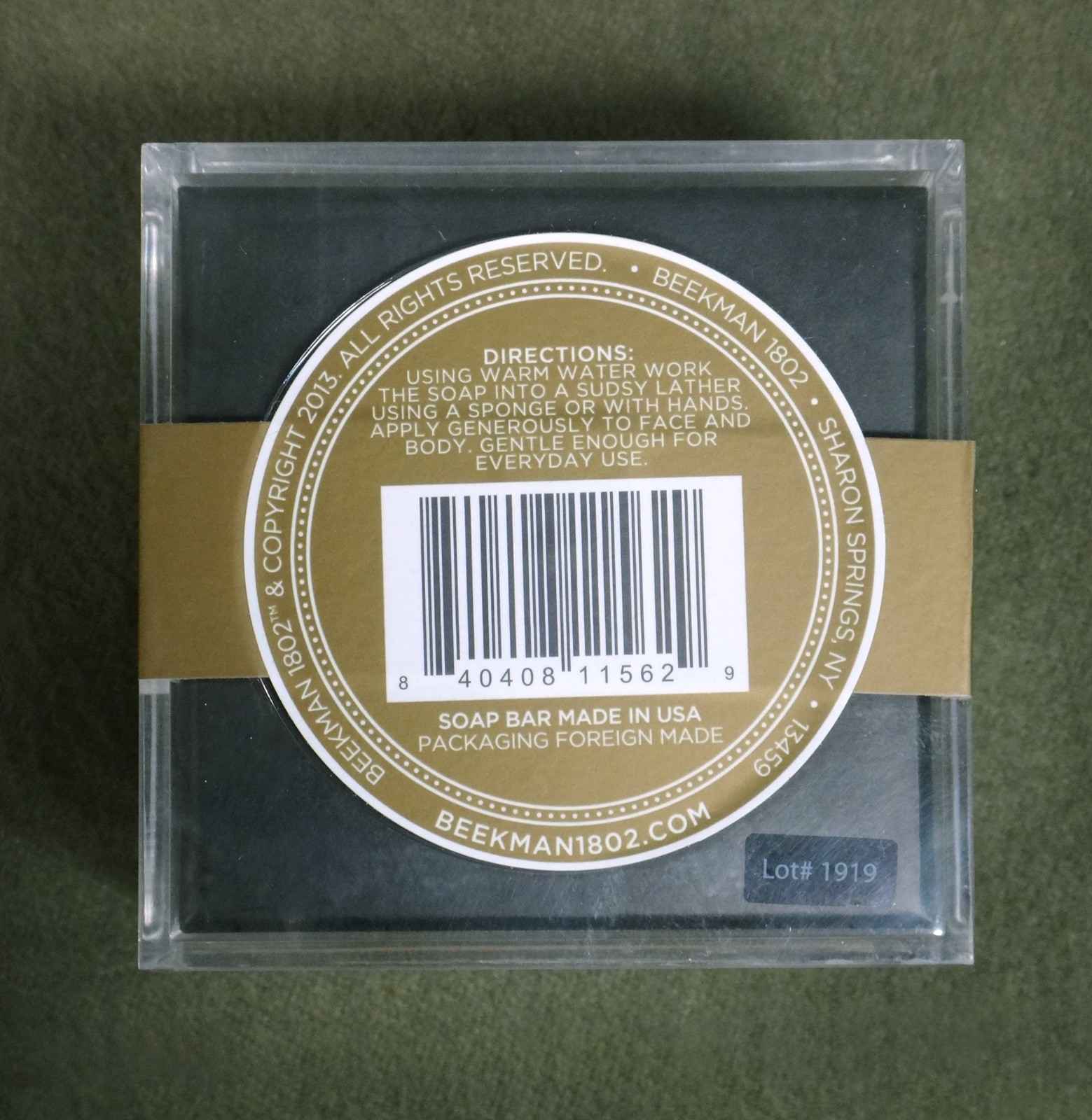 Beekman 1802 LUMP OF GOLD shimmer beauty bar GOAT MILK SOAP bergamot BOX