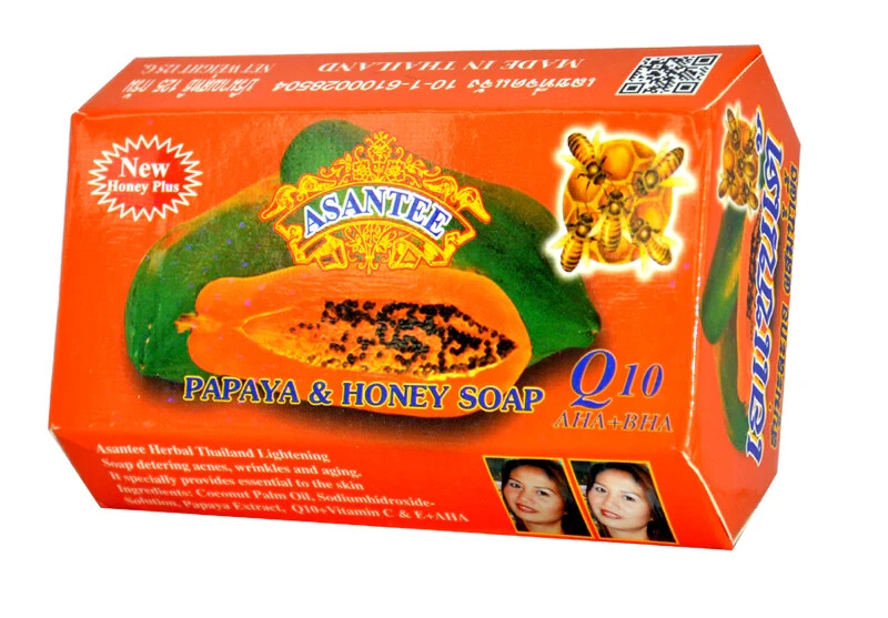 125g x 4 Asantee Thai Papaya Herbal Skin & Honey Soap