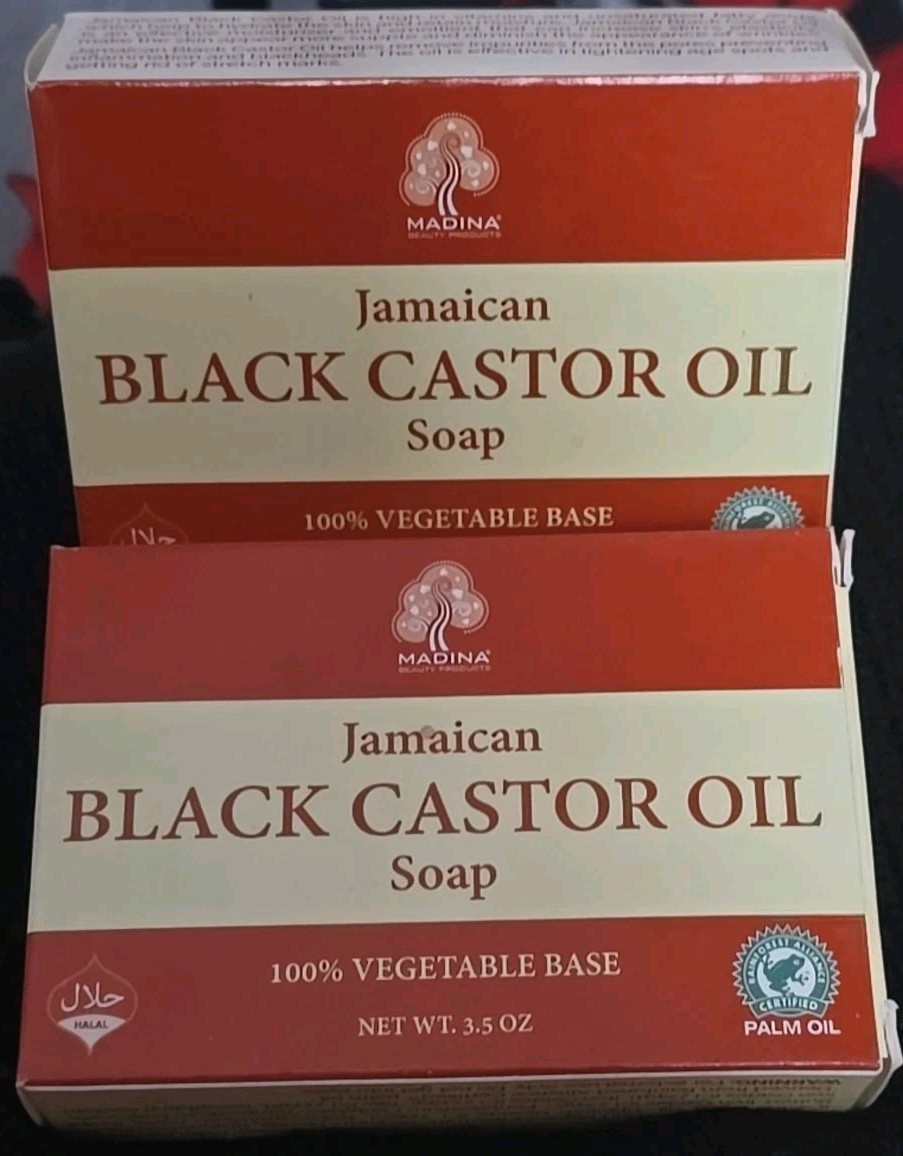 Madina Jamaican Black Castor Oil Soap Lot Vegetable Base Anti Aging Healthy Skin