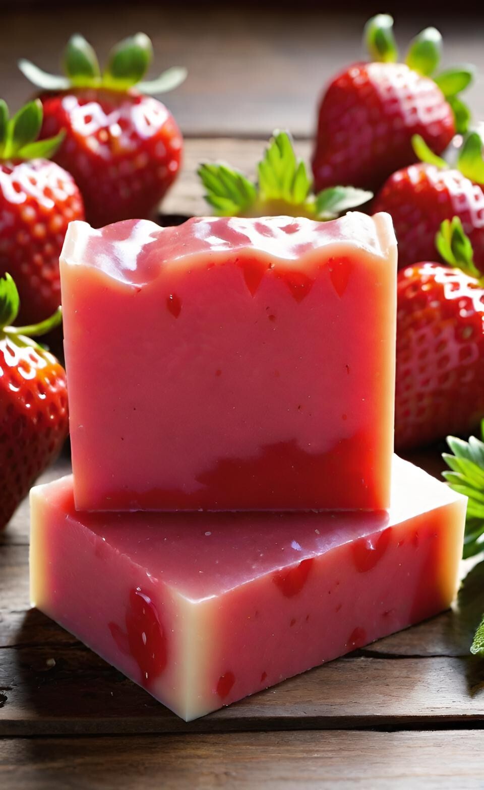 Strawberry Handmade Organic Soap Bar Natural Oil Wonderful Scent Premium Body