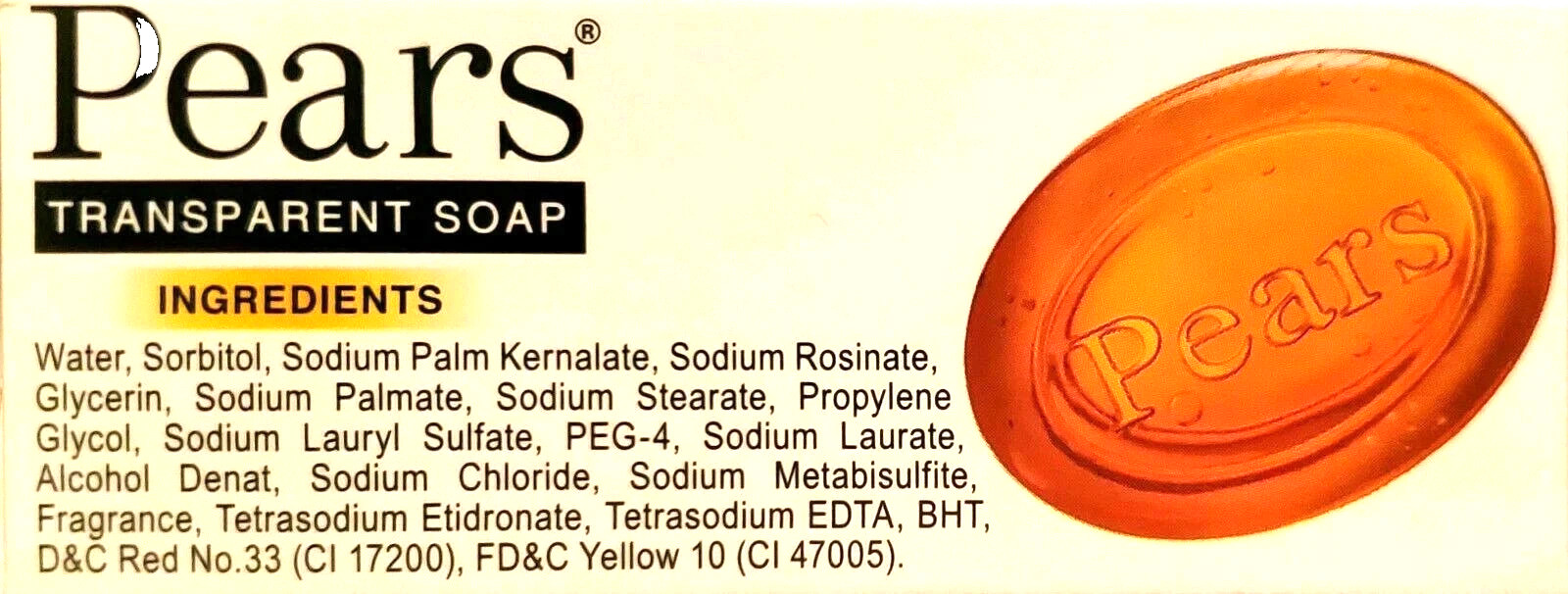 2 BARS Pears Pure & Gentle Care Transparent Bar Soap Original (Amber 3.5oz)