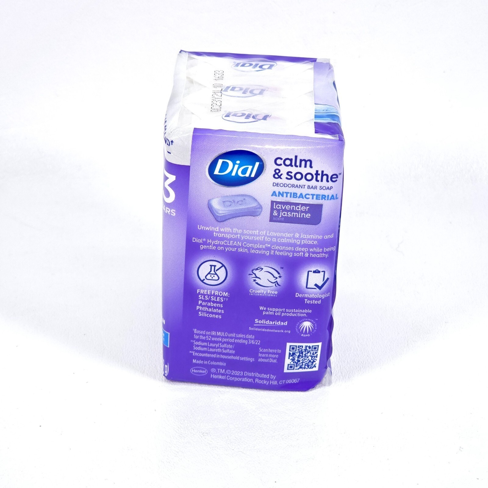 2 Pack Dial Calm & Soothe Antibacterial Bar Soap Lavender & Jasmine Scent 6 Bars