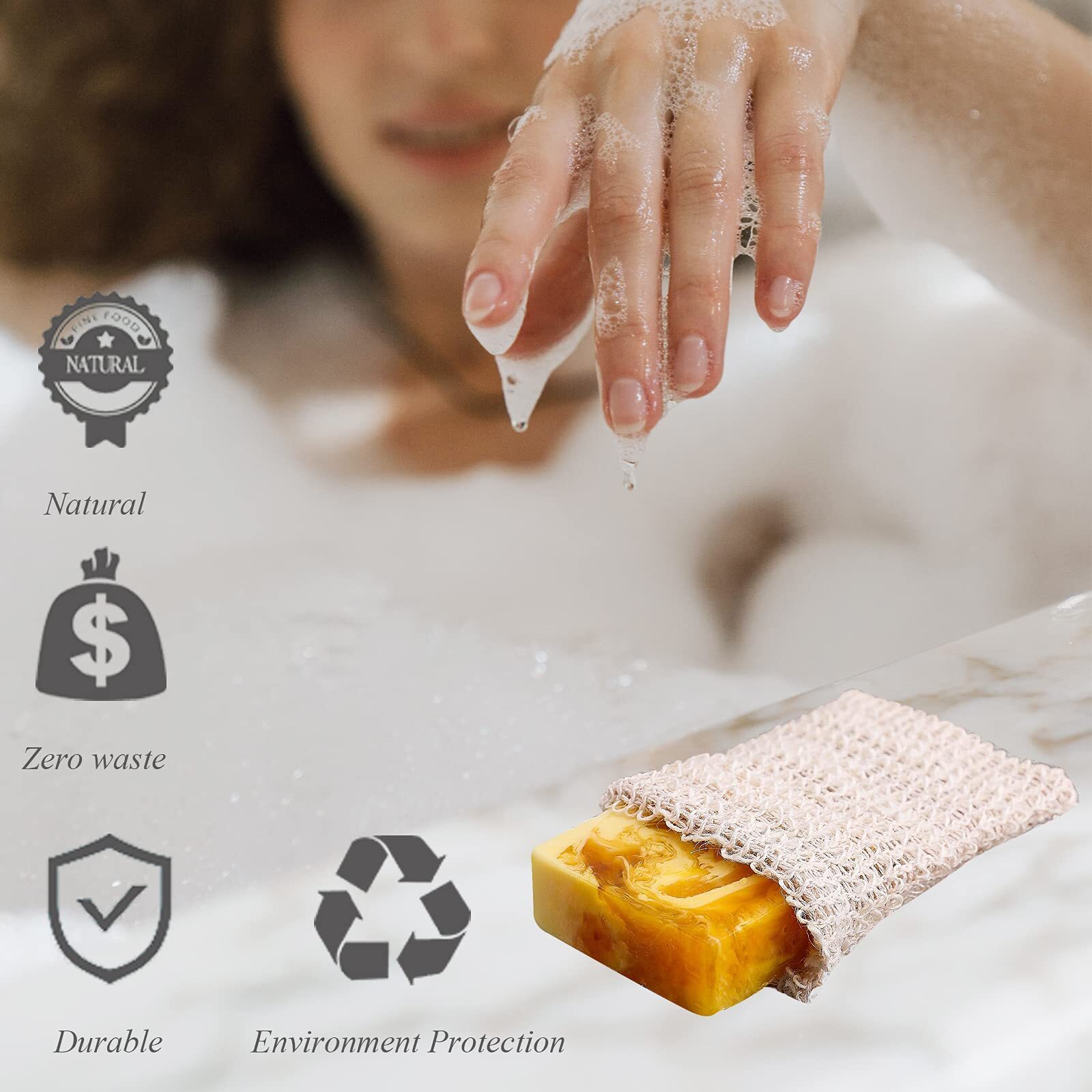 5 Pack Soap Saver Bag Exfoliating Shower Soap Bag Mesh Bar Pouch for Bath
