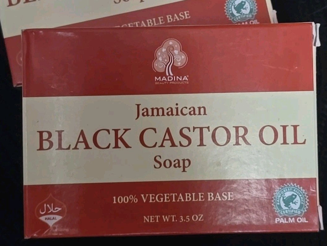 Madina Jamaican Black Castor Oil Soap Lot Vegetable Base Anti Aging Healthy Skin