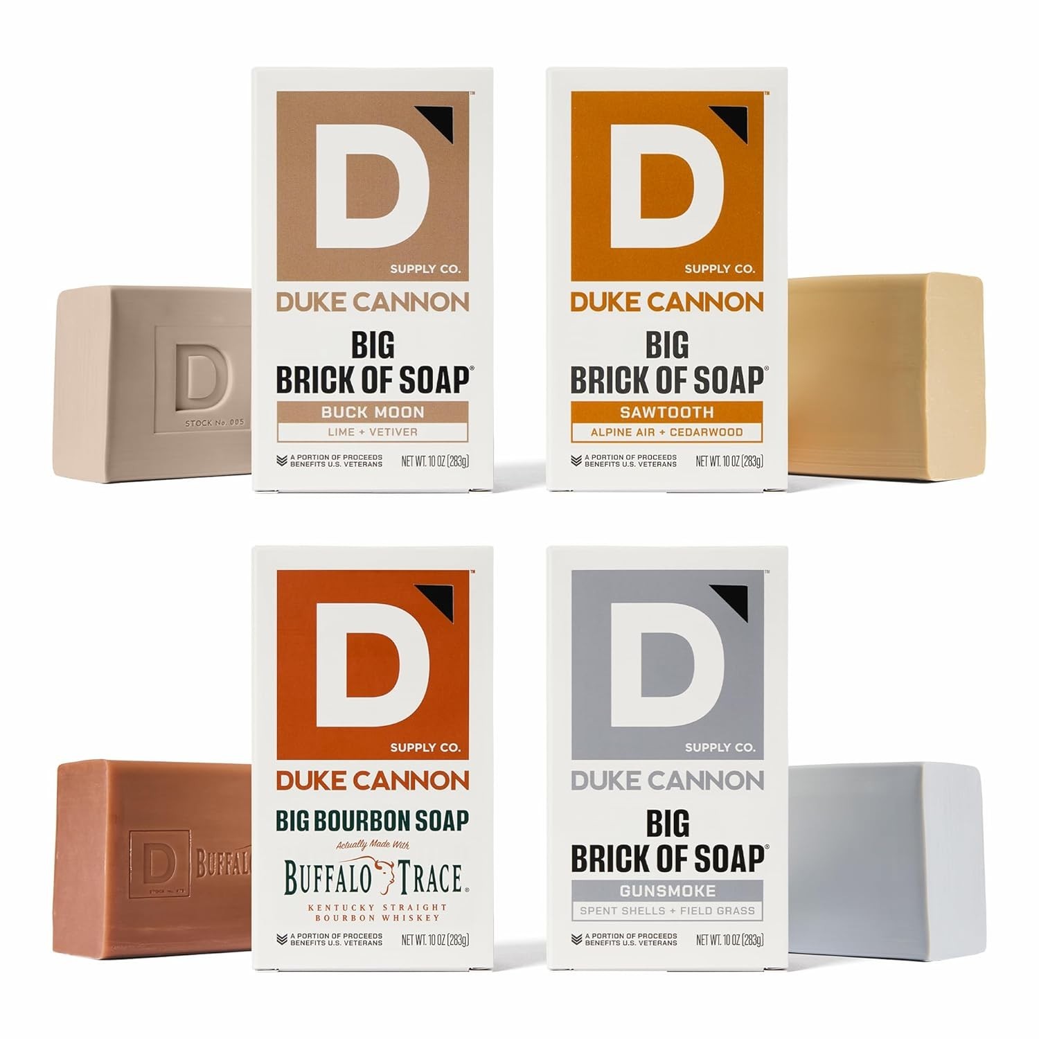 10 oz Duke Cannon Soap Bars – Hydrating Men’s Bundle with Earthy Fragrances