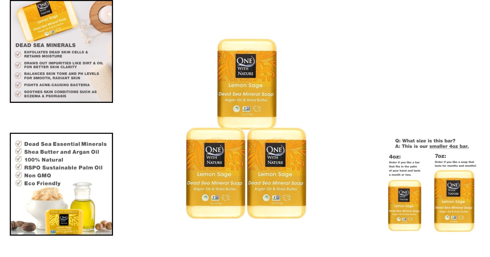 Dead Sea Lemon Sage Purifying & Exfoliating 3-Pack Soap