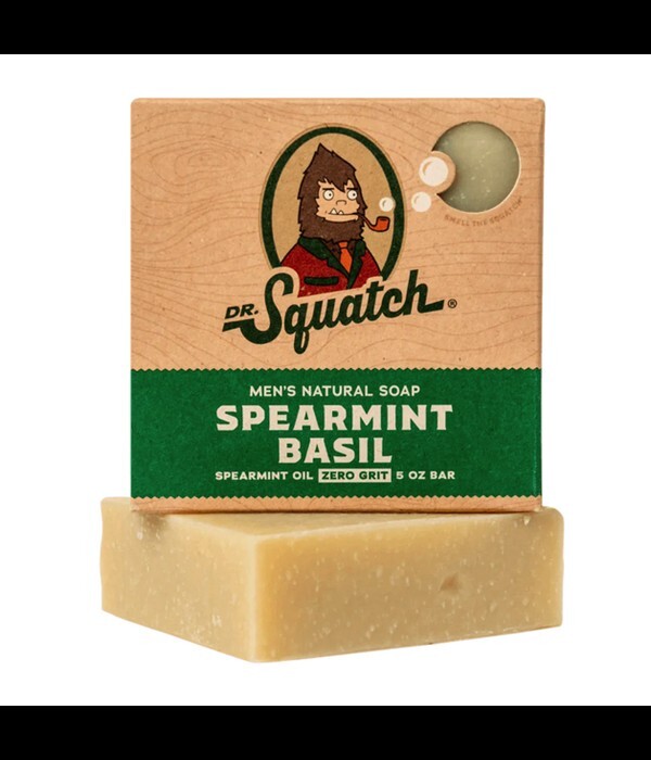 Dr. Squatch All Natural Bar Soap for Men with Zero Grit, Spearmint Basil