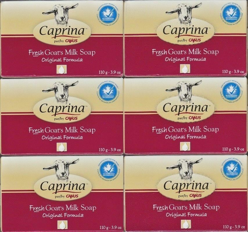 6 Pack Caprina by Canus Fresh Goat’s Milk Soap Bars 110g/ 3.9oz Original Formula