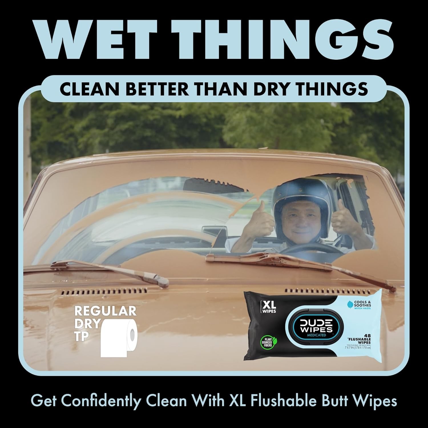 DUDE Wipes – Medicated Flushable – 3 Pack, 144 – Unscented…