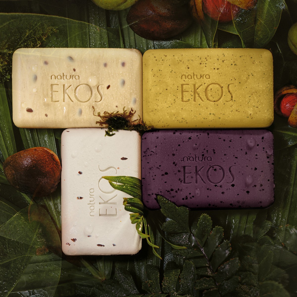 Natura Ekos Exfoliating Bar Soap Vegetable Body Scrub 4 Pack