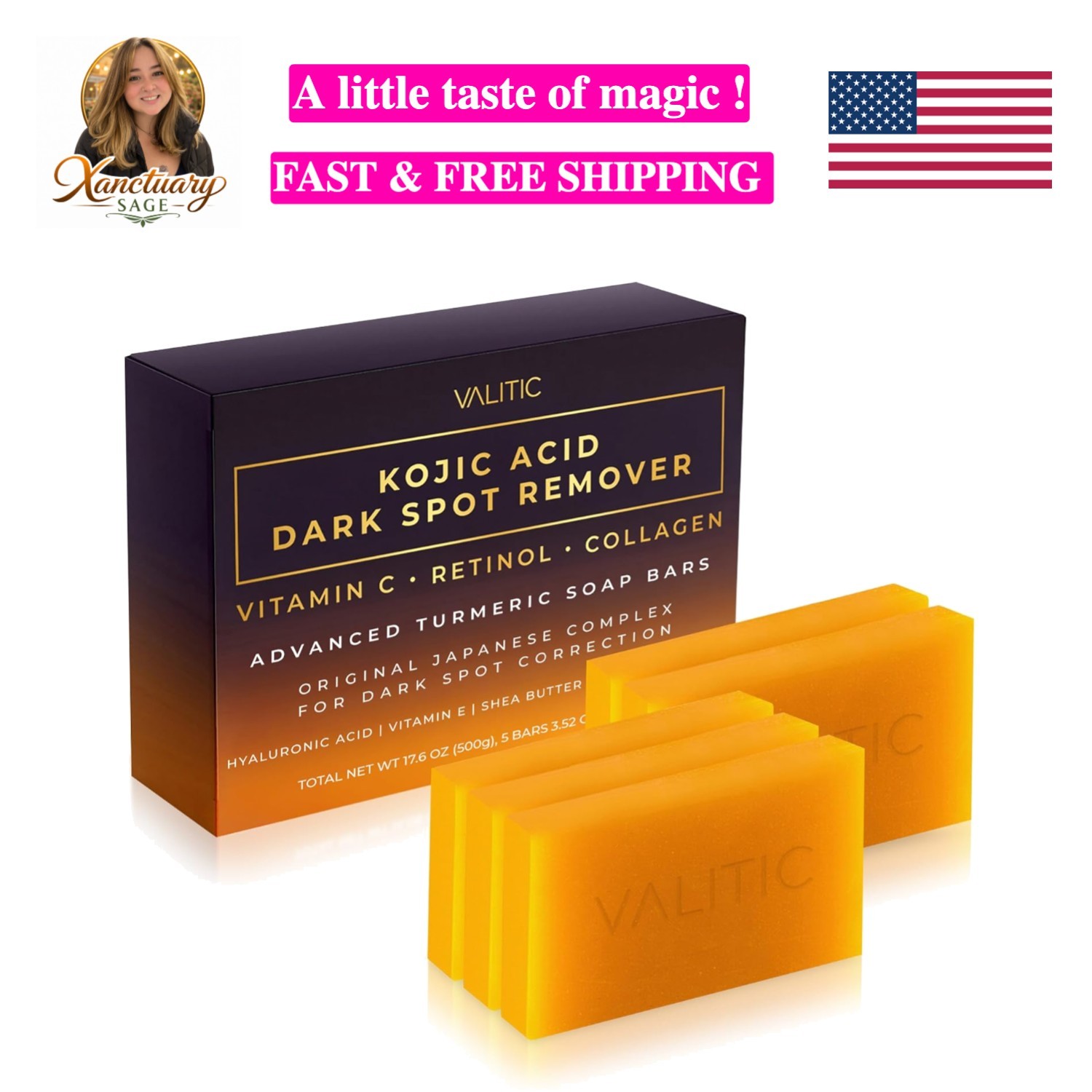 Revitalizing Kojic Acid Soap with Turmeric & Shea Butter – 5 Bars for All Skin