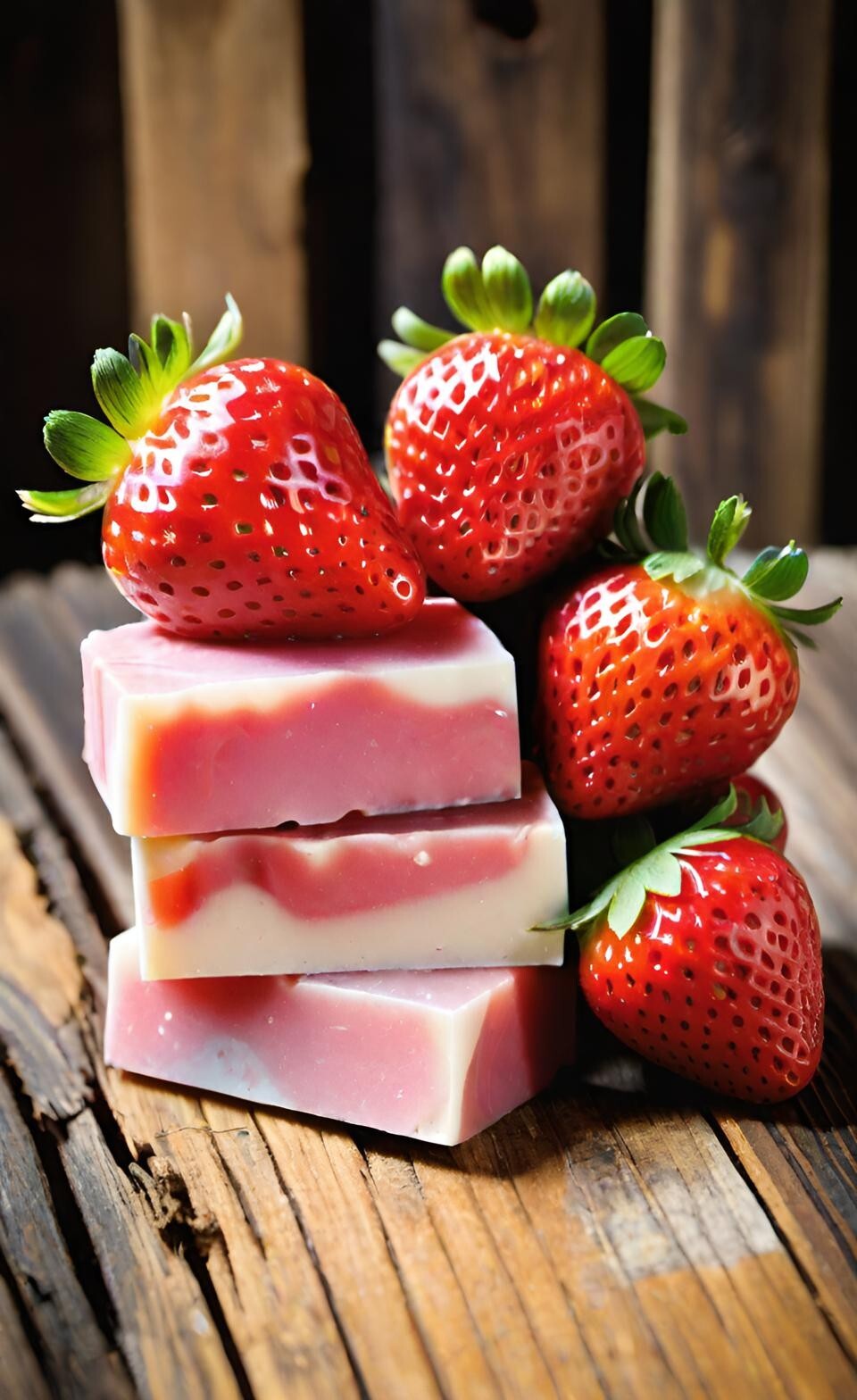 Strawberry Handmade Organic Soap Bar Natural Oil Wonderful Scent Premium Body
