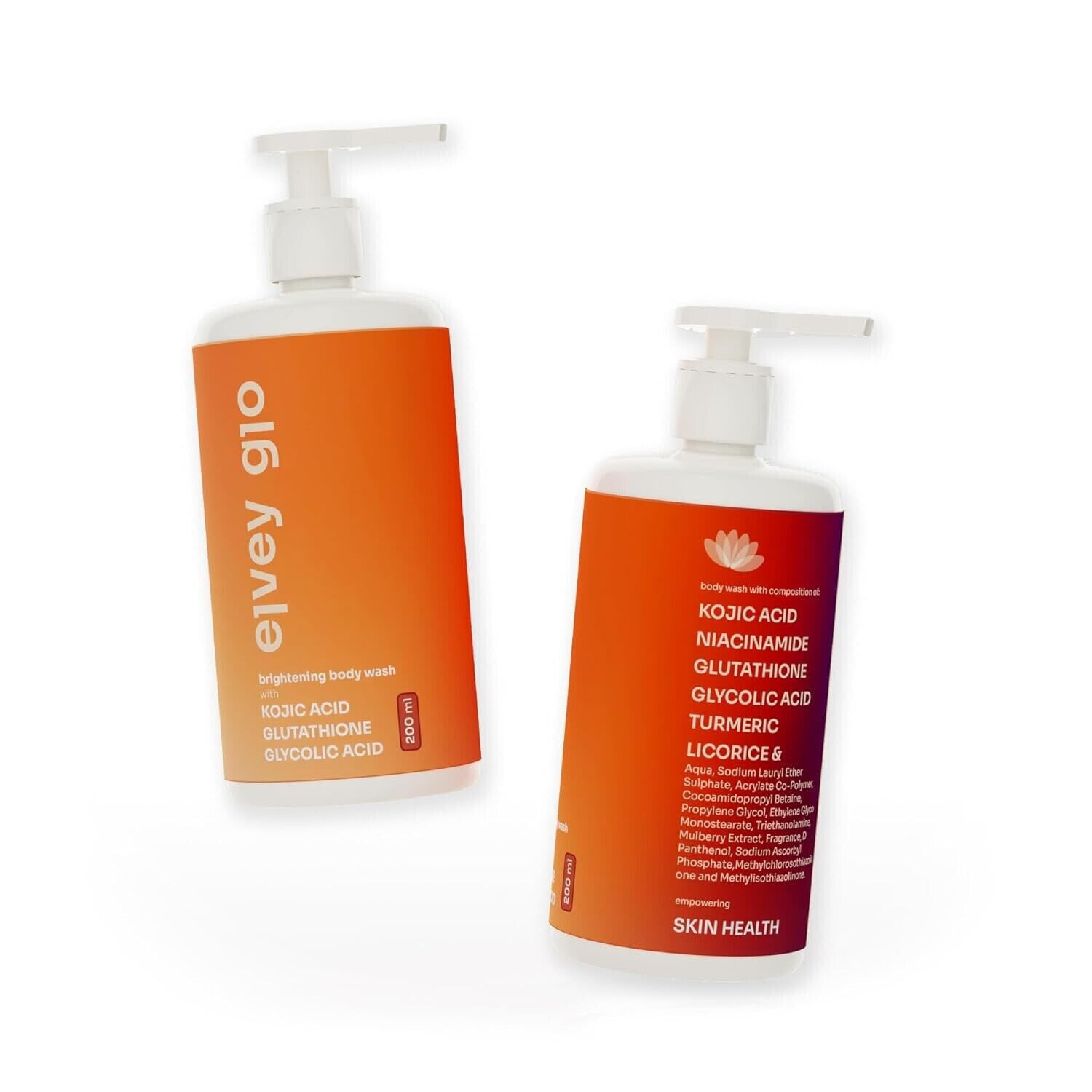 Elvey Essentials Glo 2% Kojic Acid Body Wash Tan Removal & Glow (200ml)