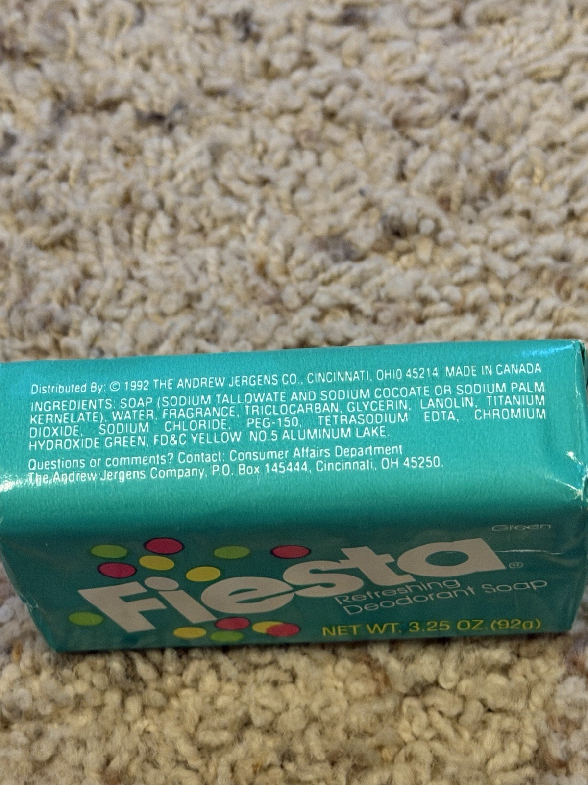 VTG 1992 Fiesta Refreshing Deodorant Soap Bar, Regular 3.25 oz for Body & Hands