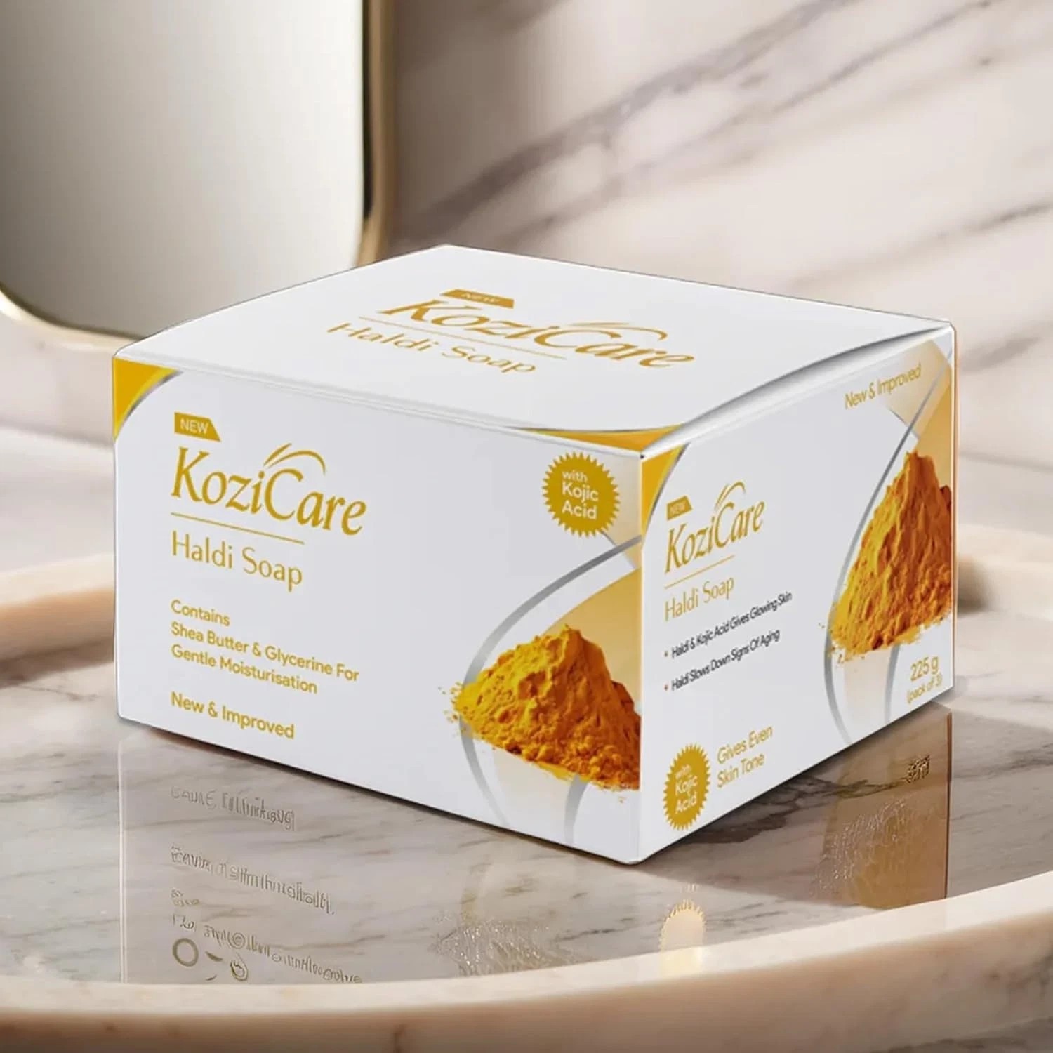 Kozicare Skin Whitening Soap Haldi | Kojic Acid & Glutathione Soap Pack of 3