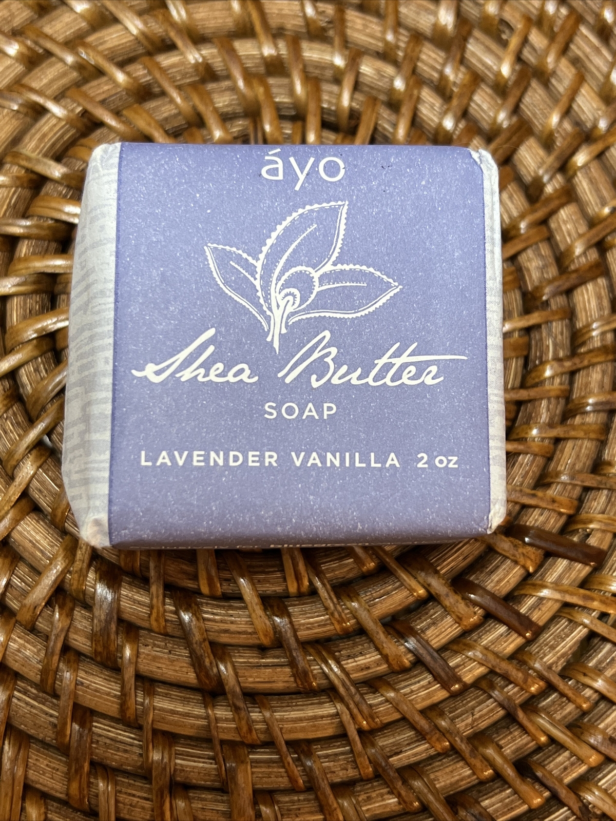 AYO Shea Butter Bar Soap Travel Size Lavender VANILLA 2oz lot of 4 New