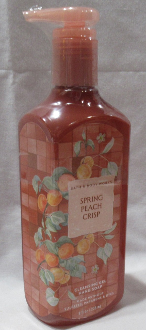 Bath & Body Works Cleansing Gel Hand Soap Lot Set of 2 SPRING PEACH CRISP