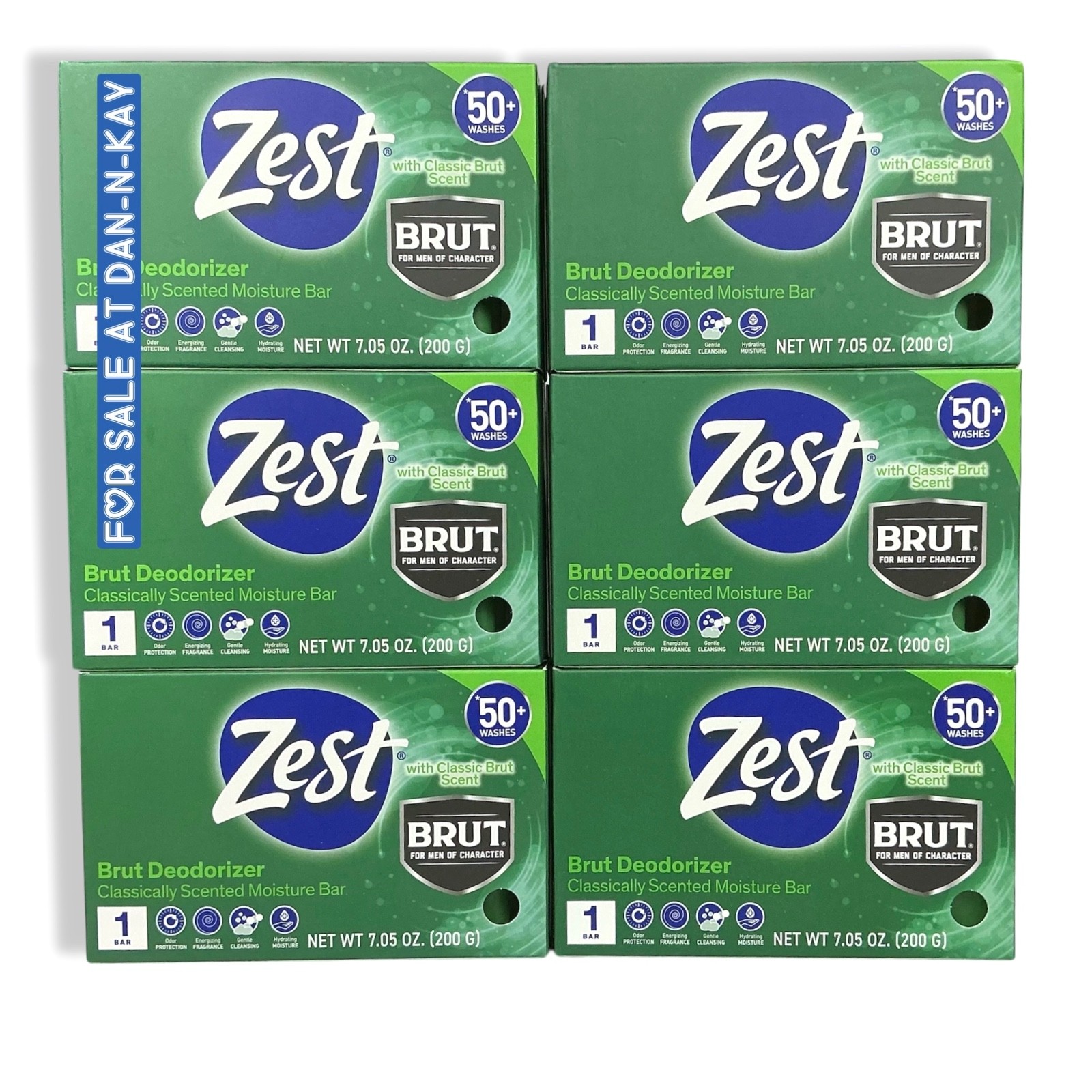 Zest Brut Deodorizer Classic Scent Moisture Bar Soap 7.05 oz. each Lot Of 6 New