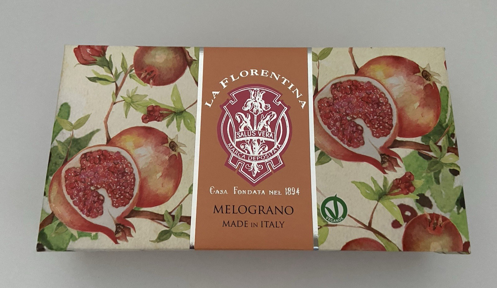 BNIB New Sealed La Florentina Melograno Pomegranate Soaps Set 4 oz. each ITALY