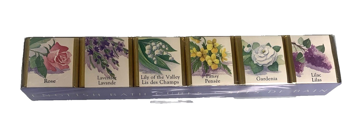 Delagar English Bath Cubes Made in England Set of 6 Floral Scents 9 oz. 250g NOS