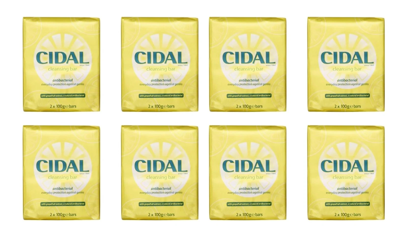 CIDAL Antibacterial Soap With Grapefruit Extract (16 x 100g bars) 8 Twin Pack